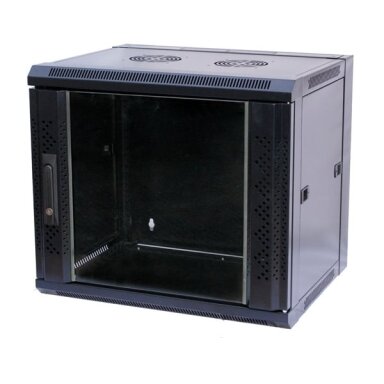 Komutacinė pakabinama spinta 19" 15U 600x450x769 (juoda, surinkta)