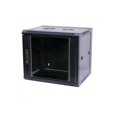 Komutacinė pakabinama spinta 19" 7U 540x400x300mm (antracito, nesurinkta, stiklinės durys)