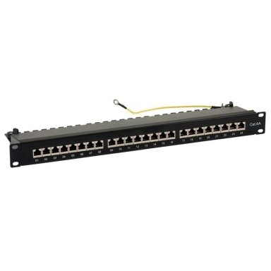 Komutacinė panelė 19'' 1U, FTP 6A cat., 24 prievadų