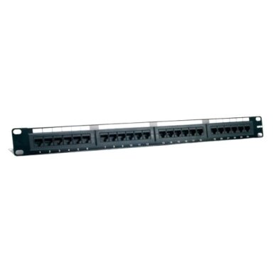 Komutacinė panelė 19" 1U UTP Cat6A LK-5005-Cat6A (24 prievadai, su kabelių laikikliu, 483x44x95 mm)