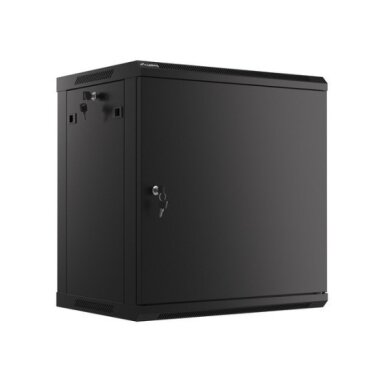 Komutacinė spinta 19'' pakabinama 12U 600x600mm (juoda, nesurinkta, IP20) ASP2-6612