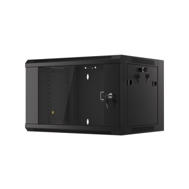 Komutacinė spinta 19'' pakabinama 6U 600x450x370 (nesurinkta, juoda)