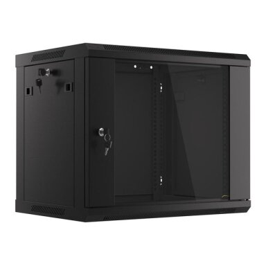 Komutacinė spinta 19'' pakabinama 9U  600x600x503 (nesurinkta, juoda)