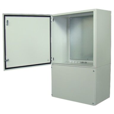 Komutacinė spinta 19" pastatoma su padu 12U 600x600x550 (Ral 7035, pramoninė)