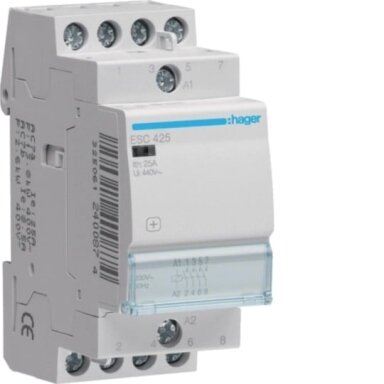 Contactor Hager ESC425 (4P, 25A, 230V, 4NO)