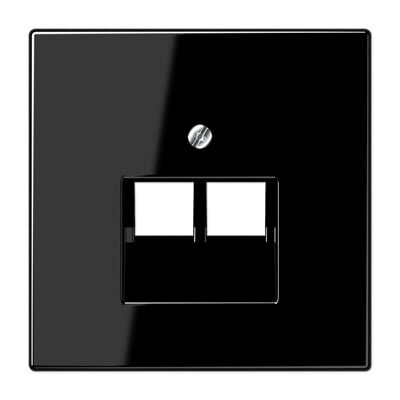 Computer socket cover JUNG LS969-2UASW (black, 2xRJ45)