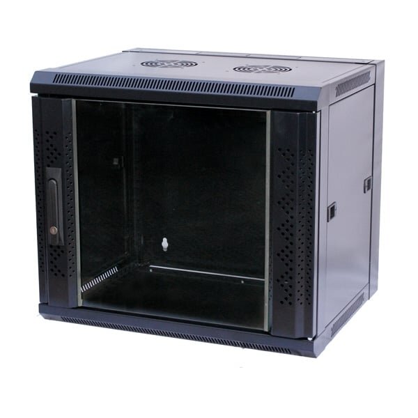 Komutacinė pakabinama spinta 19" 15U 600x450x769 (juoda, surinkta)