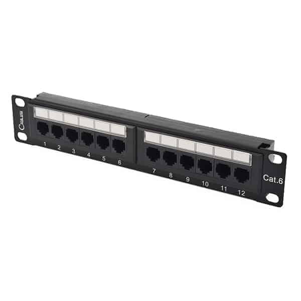 Komutacinė panelė 19'' 1U, UTP 6A cat., 12 prievadų Komutacinė panelė 19'' 1U, UTP 6A cat., 12 prievadų