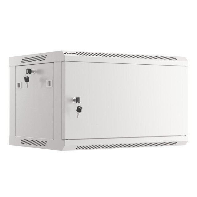 Komutacinė spinta 19'' pakabinama 6U 600x450mm (pilka, surinkta, IP20) AWM2-6406
