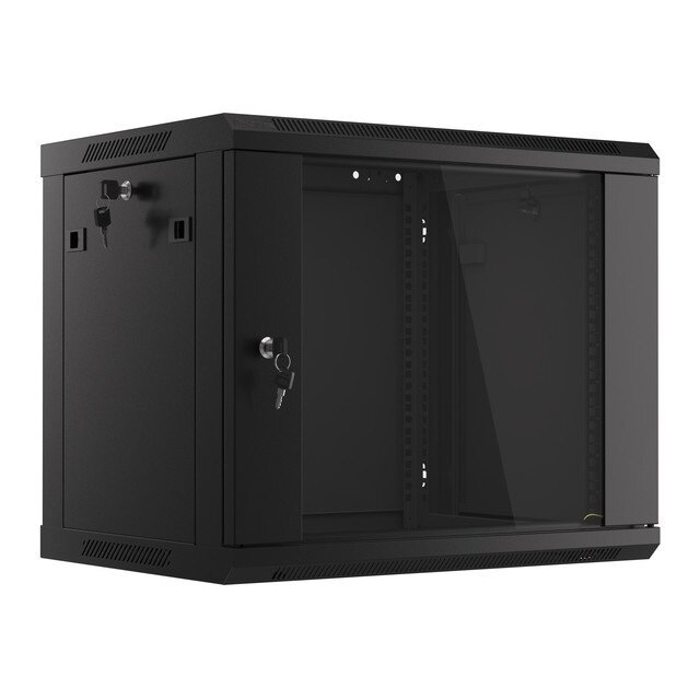Komutacinė spinta 19'' pakabinama 9U 600x450x500 (juoda, surinkta)