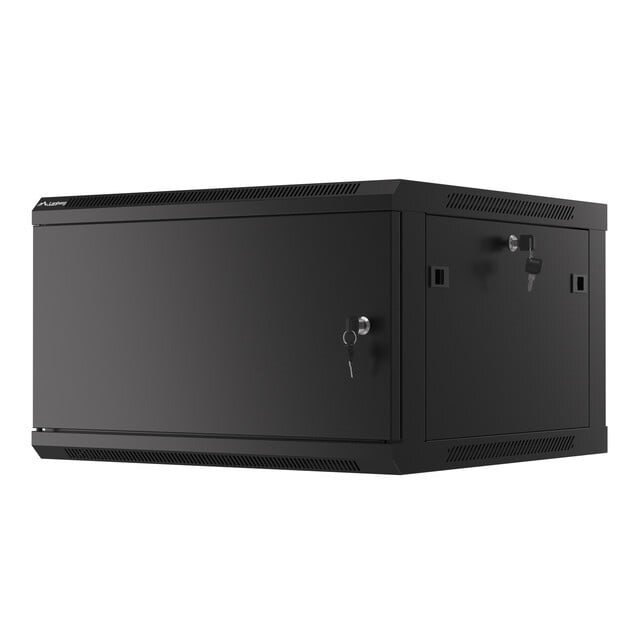 Komutacinė spinta 19'' pakabinama 9U 600x600mm (juoda, nesurinkta, IP20) ASP2-6609