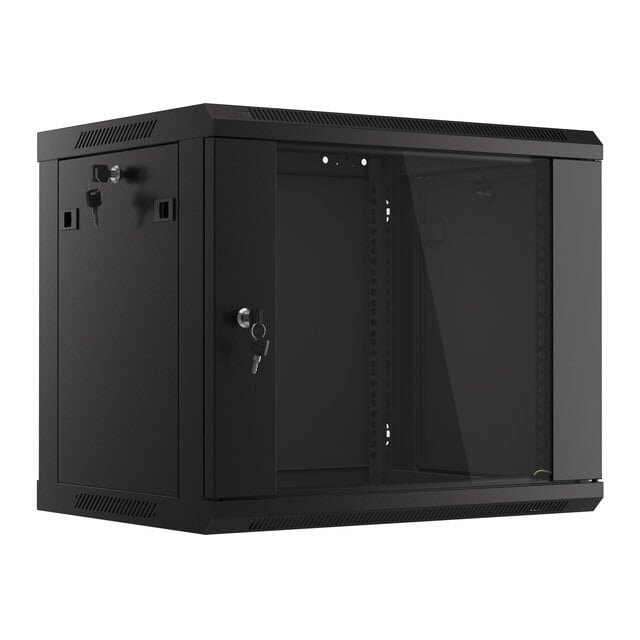 Komutacinė spinta 19'' pakabinama 9U  600x600x503 (nesurinkta, juoda)