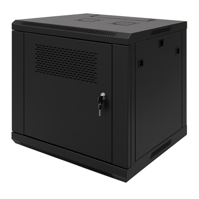 Wall-mounted 19'' network cabinet 15U 600x450mm (black, unassembled ...