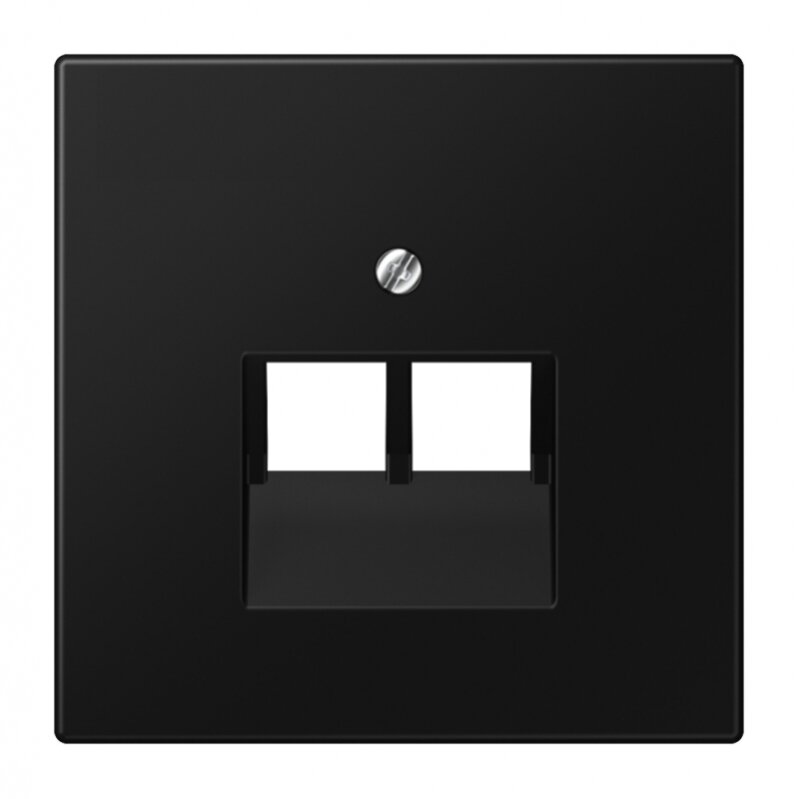 Computer socket cover JUNG LS969-2UASWM (black, matte, 2xRJ45)