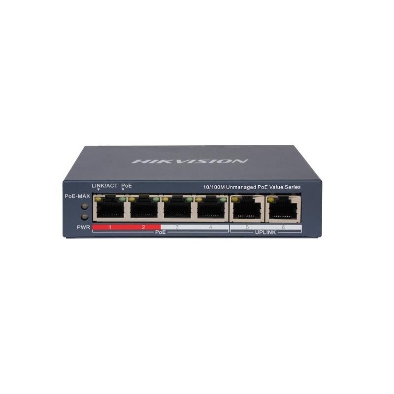 Komutatorius 6 prievadų Hikvision DS-3E0106P-E/M(B)