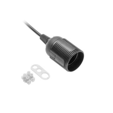 Lemputės lizdas su laidu GTV GZ-E27000-10 (juodas, E27, 60W)