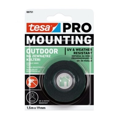 Double-sided TESA tape outdoor use 1.5m x 19mm 66751-00004-00