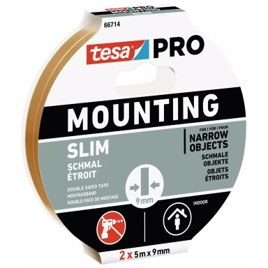 Double-sided TESA SLIM tape for indoor use (2 pcs.) 5m x 9mm 66714-00001-00