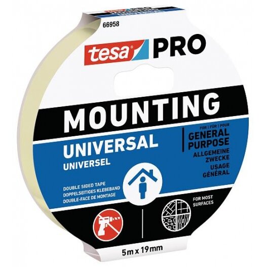Double-sided tape for inside use TESA PRO 5m x 19mm 66958-00007-00 Double-sided tape for inside use TESA PRO 5m x 19mm 66958-00007-00