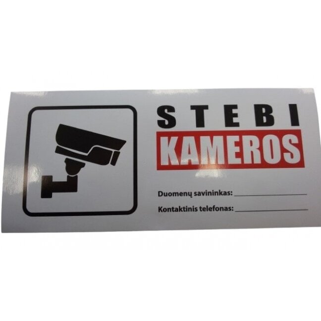 Lipdukas "Stebi kameros" (90x200mm) Lipdukas "Stebi kameros" (90x200mm)