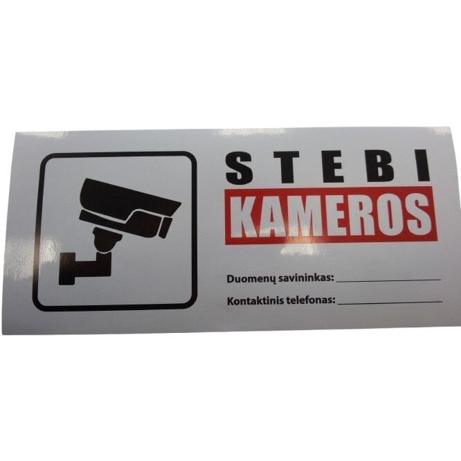 Lipdukas "Stebi kameros" (90x200mm) Lipdukas "Stebi kameros" (90x200mm)