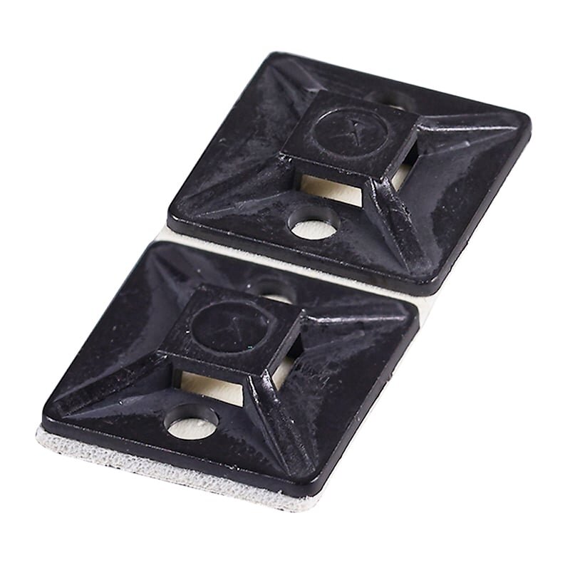 Adhesive pad for straps HAUPA 262161 (100 pcs, black, 19x19)