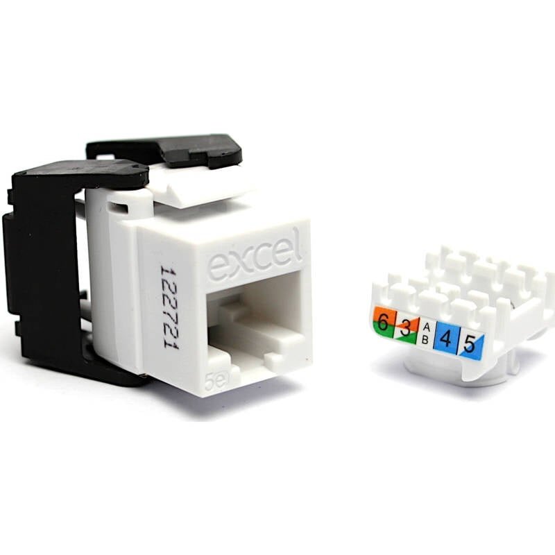 Port EXCEL 100-202-WT RJ45 (White, Cat5e, UTP, keystone)