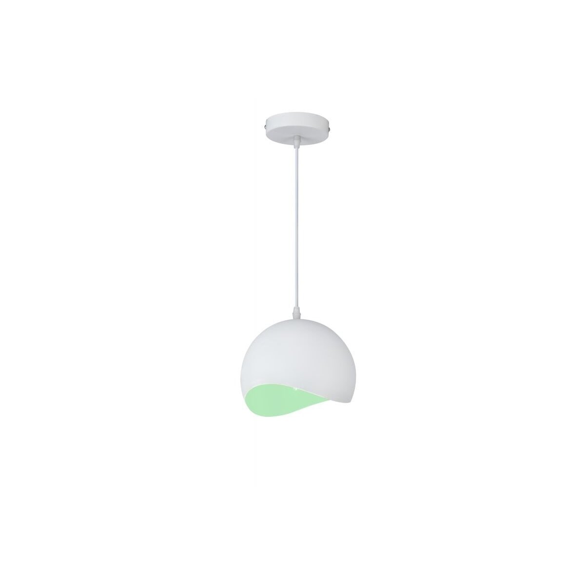 MAVIA lubinis LED šviestuvas (E27, 40 W, IP20, baltas, vidus žalias, apvalus) GTV OS-MAV-09-DEC MAVIA lubinis LED šviestuvas (E27, 40 W, IP20, baltas, vidus žalias, apvalus) GTV OS-MAV-09-DEC