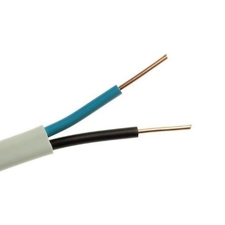 Power cable Lietkabelis BVV-P 2x1.5 (copper, solid, PVC, white, 100m)