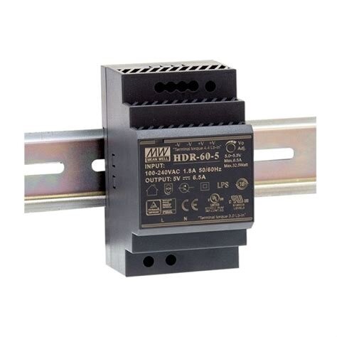 Maitinimo blokas 4.5A/12V ant DIN bėgelio HDR-60-12 Maitinimo blokas 4.5A/12V ant DIN bėgelio HDR-60-12
