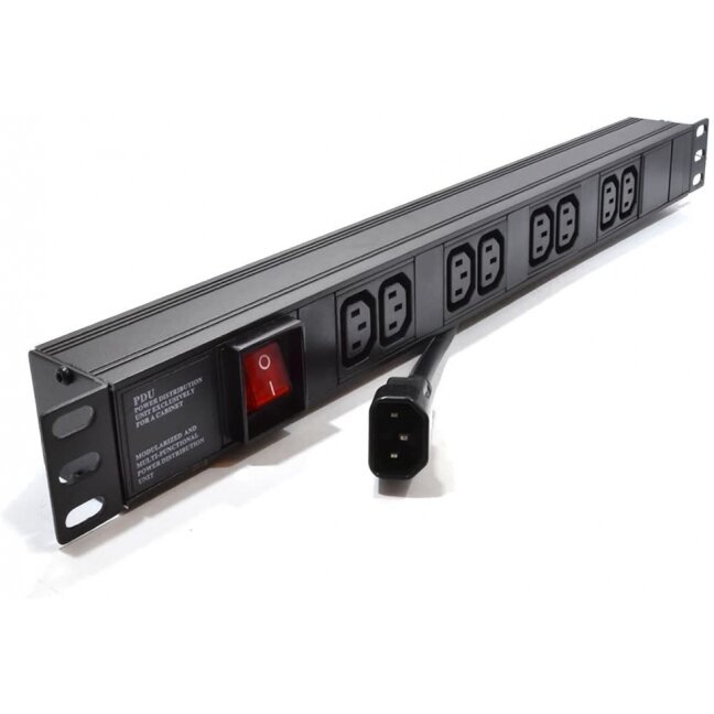 Maitinimo panelė 19'' 8X220V su C14 lizdu Maitinimo panelė 19'' 8X220V su C14 lizdu