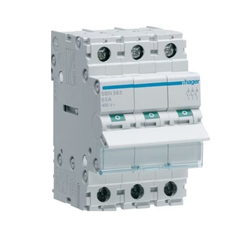 Modulinis jungiklis Hager SBN363 (3 mod, 63A, 3P) Modulinis jungiklis Hager SBN363 (3 mod, 63A, 3P)