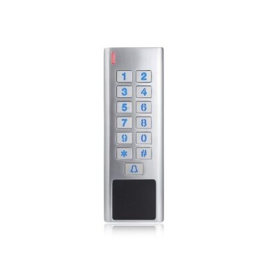 Multifunkcinė klaviatūra D-AD8MF (MIFARE, IP67, 1 relė, 1500 kortelių, 129x44x20 mm, 10–24V DC)