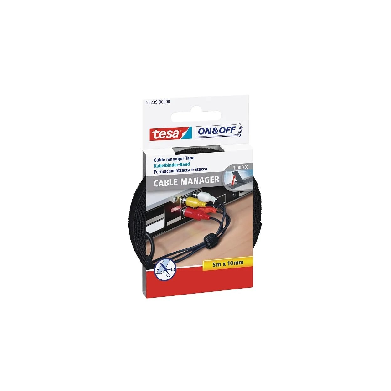 ONOFF tape for wire management TESA 5m x 10mm 55239-00000-01
