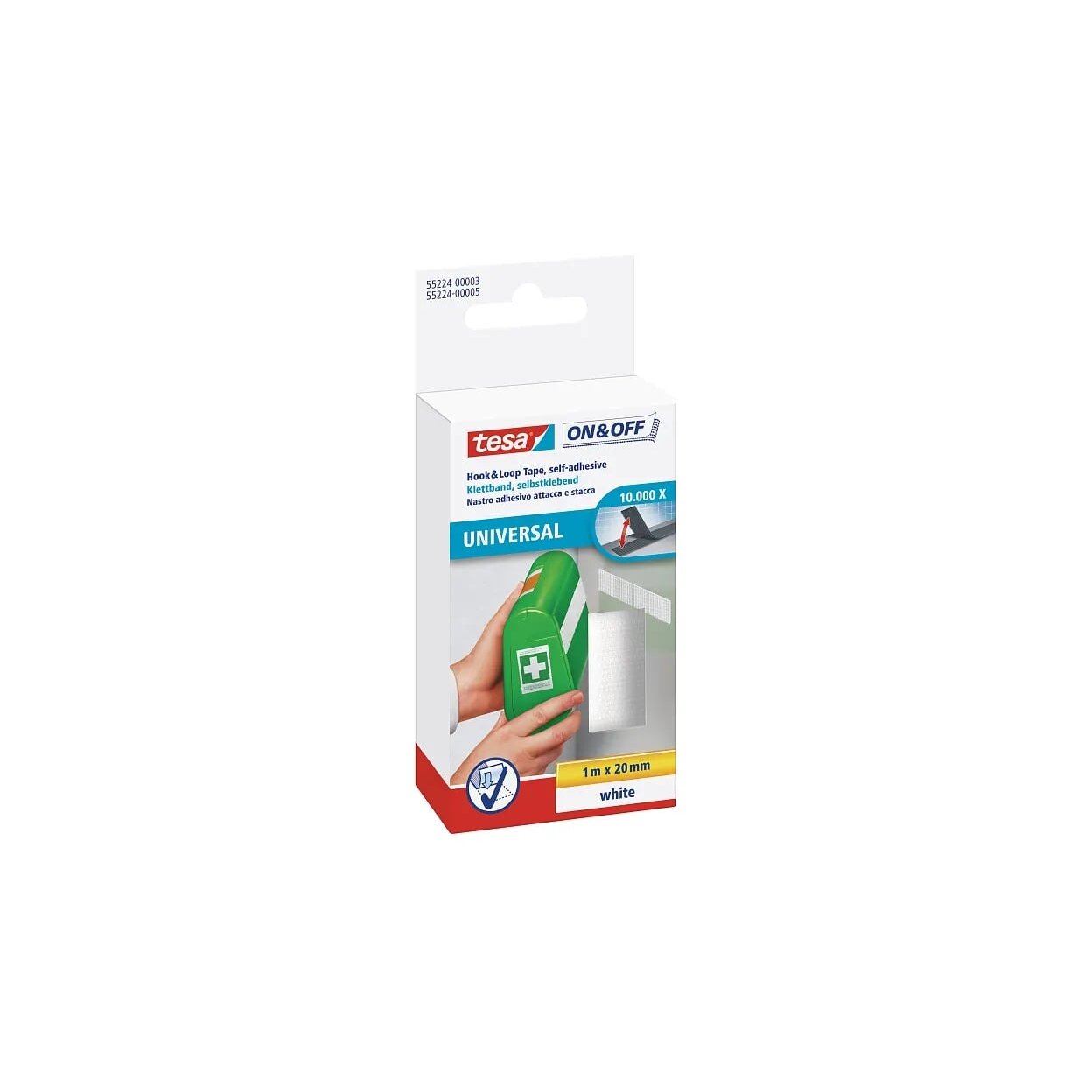 ONOFF wide profile adhesive tape TESA 1m x 20mm 55224-00003-01 (white)