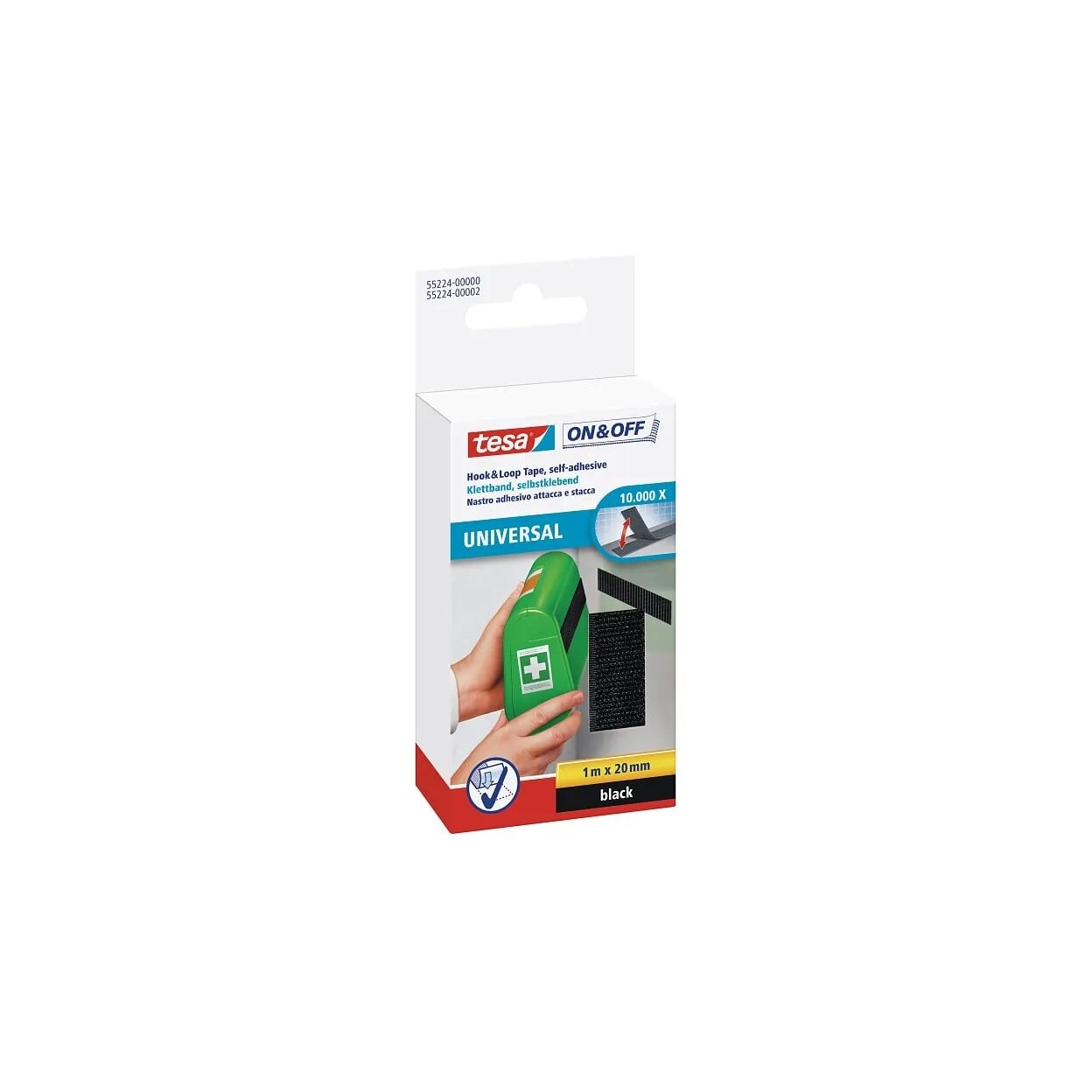 ONOFF wide profile adhesive tape TESA 1m x 20mm 55224-00003-01 (black)