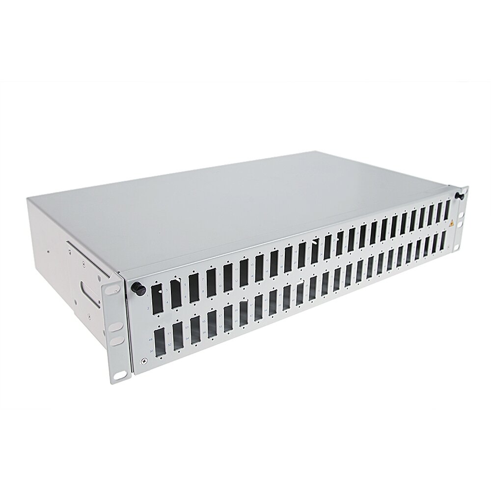 Optinė komutacinė panelė 19" ODF 2U 48 SC simplex/ LC duplex priekinė panelė Optinė komutacinė panelė 19" ODF 2U 48 SC simplex/ LC duplex priekinė panelė