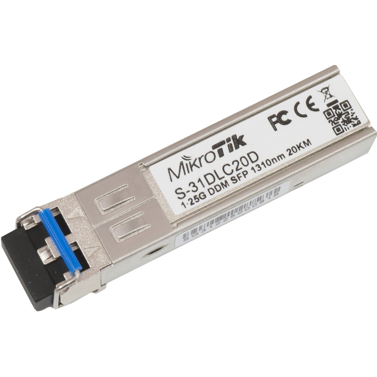 Optical transceiver MikroTik S-31DLC20D (SFP, 1.25Gbps, SM, 20km, 1310nm)