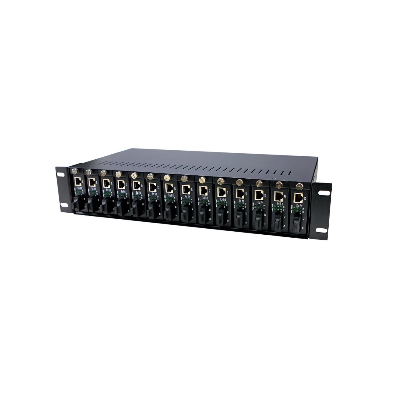 Media converter chassis MC-RACK-14PG (14 slots, 19", 2U, with power supply)