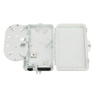 Optinė sieninė dėžutė EX 0691 (plastikinė, SC/LC duplex, 1 kabelio įėjimas, 2 adapteriai, kasetė, be adapterių, 167×102×31 mm)