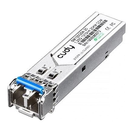 Optinis Integruojamas keitiklis SFP Cudy SM100GSA-20 (1.25Gbps, Single mode, Duplex, TX1310nm, 20km, LC) Optinis Integruojamas keitiklis SFP Cudy SM100GSA-20 (1.25Gbps, Single mode, Duplex, TX1310nm, 20km, LC)