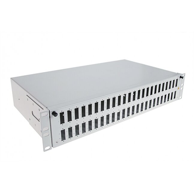 Optinė komutacinė panelė 19" ODF 2U 48 SC simplex/ LC duplex priekinė panelė Optinė komutacinė panelė 19" ODF 2U 48 SC simplex/ LC duplex priekinė panelė