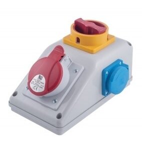PawBol R-BOX B.165/1/LP-S plastic panel with sockets (1x16A/250V, 1x250V)