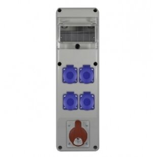 PawBol R-BOX  B.SLIM-6S-28-S plastic panel with sockets (4x16A/230V, 1x5P16A)