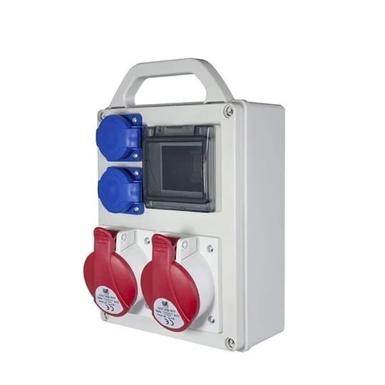 PawBol B.SLIM-4S-2S plastic panel 4 mod + sockets (2x16A/250V 1x32A/5P 1x16A/5P)