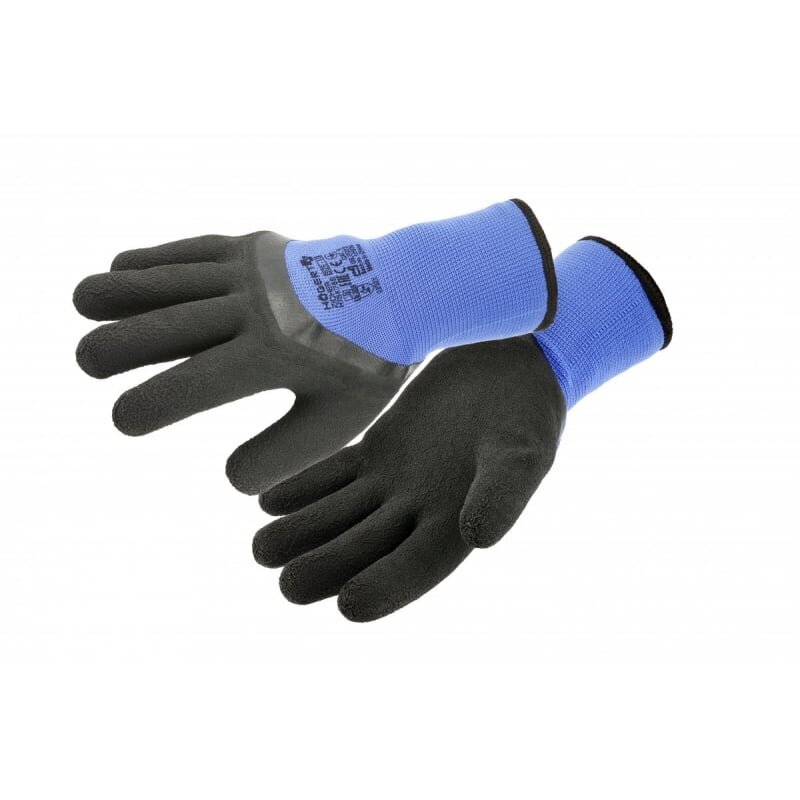 Warm latex coated gloves Hogert HT5K768-10 (size 10, blue)