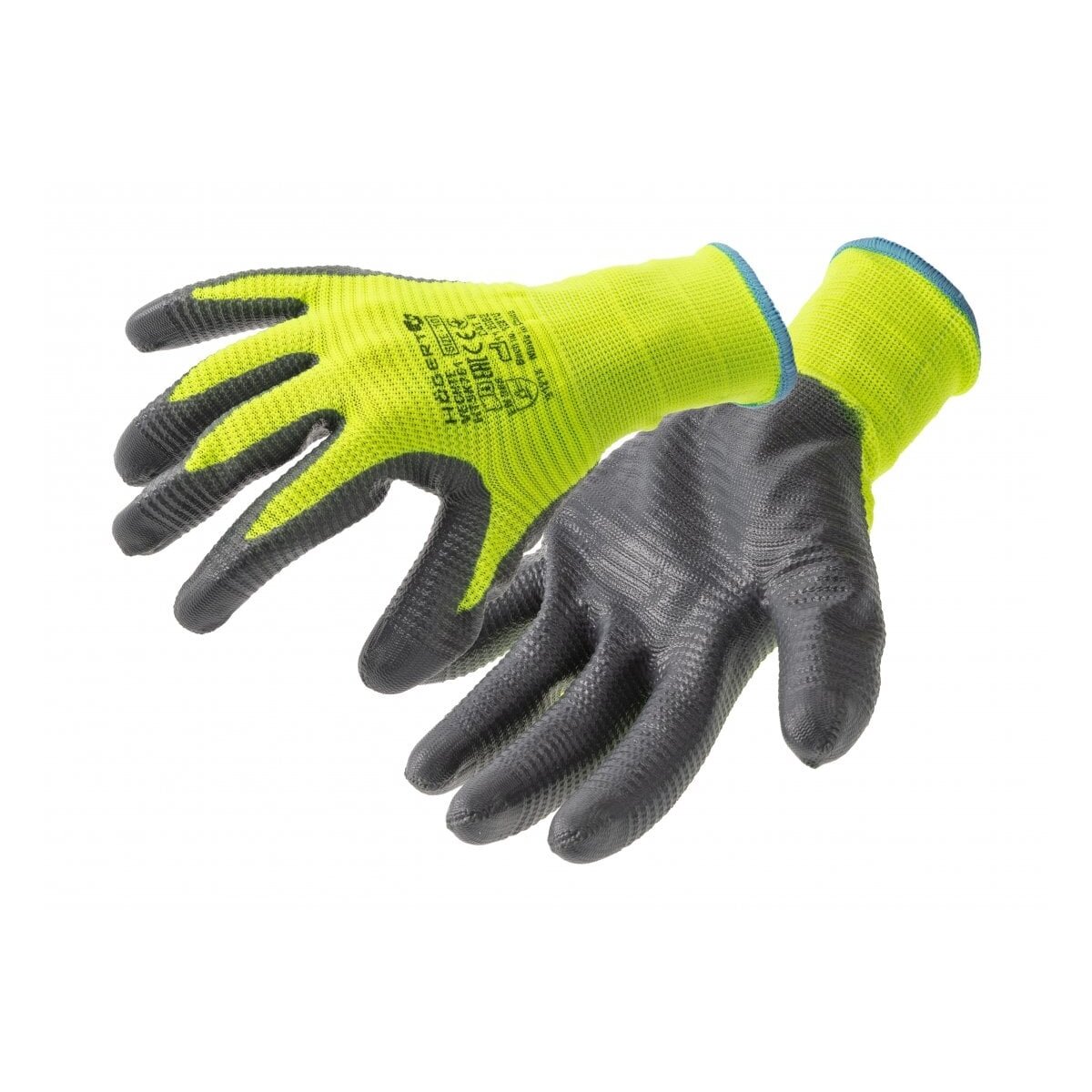 Nitrile coated gloves Hogert HT5K761-10-W (size 10, green)