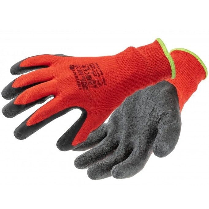 Latex coated gloves Hogert HT5K751-10-W (size 10, red)