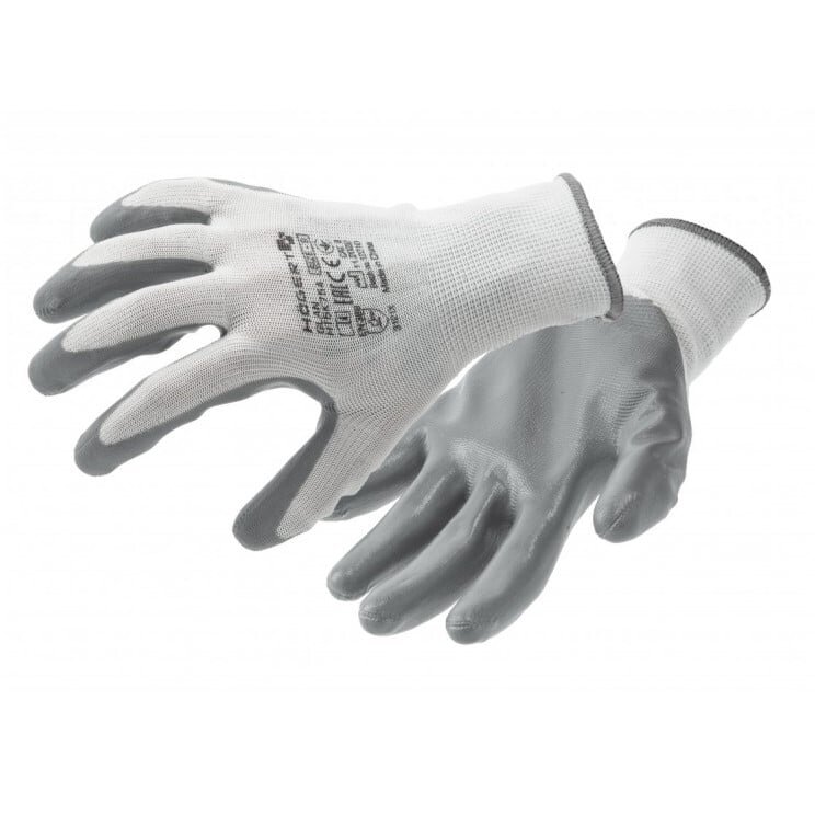 Nitrile coated gloves Hogert HT5K755-11-W (size 11, gray)