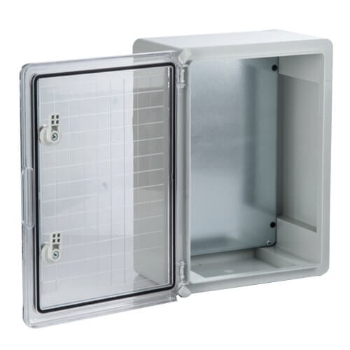 Plastic box Plastim PP3015 (400x300x220, with transparent door, gray, IP65, IK08)